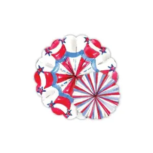 Doily Set - Handpainted Patriotic Pinwheels