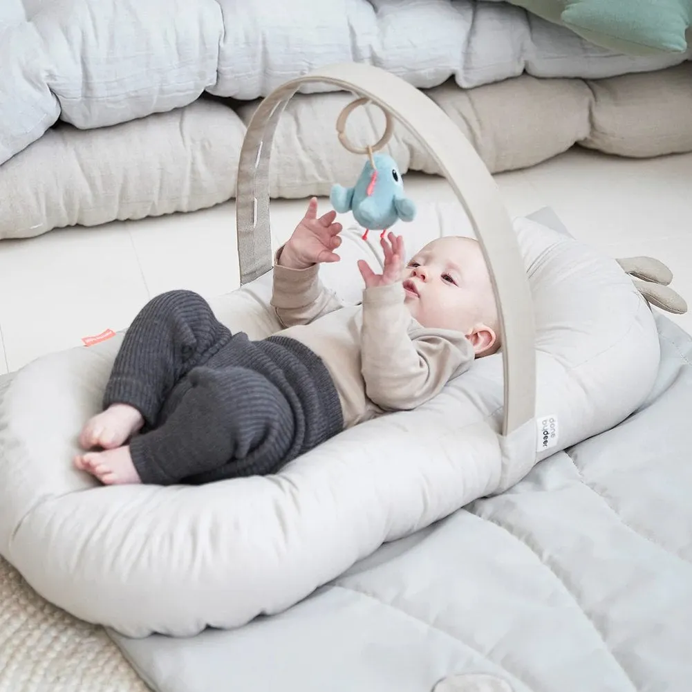Done By Deer Raffi Cozy Lounger with Activity Arch - Sand