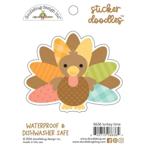 Doodlebug Water Bottle Sticker Doodles Turkey Time, Farmhouse