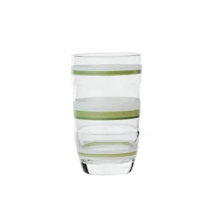 Drinking Glass with Hand-Painted Stripes