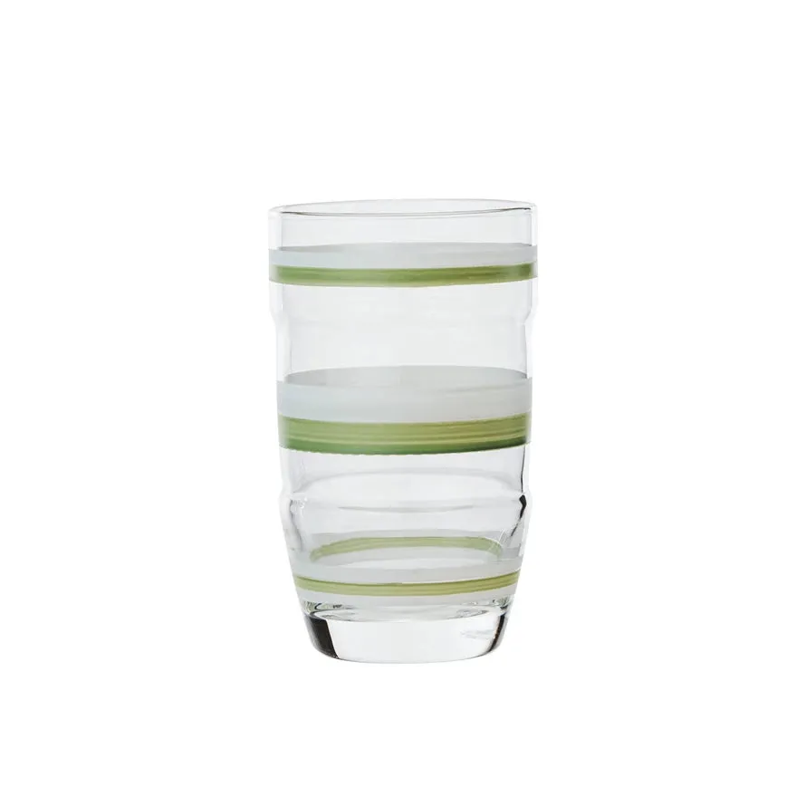 Drinking Glass with Hand-Painted Stripes