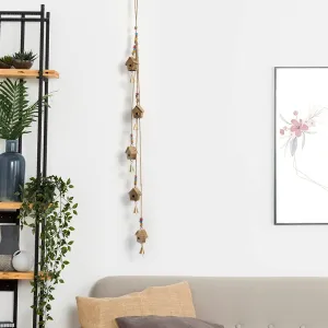 DULI Metal Windchime Wall Hanging, Feng Shui, Wall Art, Wall Decor, PositiveVibes, Rustic Wall Hangings, Wall Art, Diwali Decor, Home Decor Hanging Bells (MetalWallHanging-BellHouseLatkan)