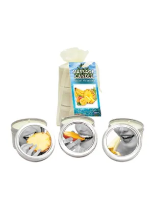 Earthly Body Hemp Seed Tropical Edible Massage Candle Set (Three 2oz Candles