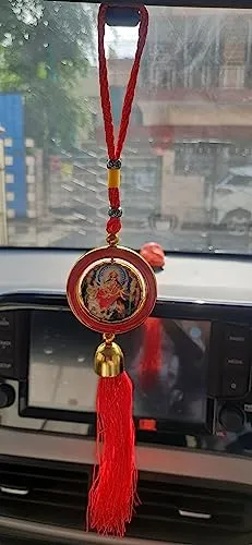 Evil Eye Wind Chime for Home & Office Wall Hanging for Home Protection | Car Hanging | Brings Positive Vibes & Removes Negative Energy | Turkish Evil Eye Wind Chime 2 in 1 Circle Ganesha & Durga ji