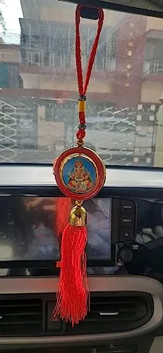 Evil Eye Wind Chime for Home & Office Wall Hanging for Home Protection | Car Hanging | Brings Positive Vibes & Removes Negative Energy | Turkish Evil Eye Wind Chime 2 in 1 Circle Ganesha & Durga ji
