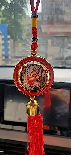 Evil Eye Wind Chime for Home & Office Wall Hanging for Home Protection | Car Hanging | Brings Positive Vibes & Removes Negative Energy | Turkish Evil Eye Wind Chime 2 in 1 Circle Ganesha & Durga ji