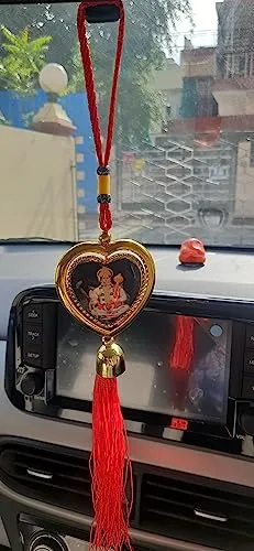 Evil Eye Wind Chime for Home & Office Wall Hanging for Home Protection | Car Hanging | Brings Positive Vibes & Removes Negative Energy | Turkish Evil Eye Wind Chime 2 in 1 Heart Ganesha & Bajarang ji