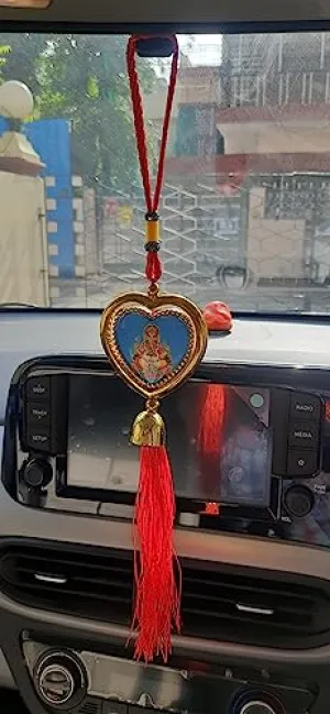 Evil Eye Wind Chime for Home & Office Wall Hanging for Home Protection | Car Hanging | Brings Positive Vibes & Removes Negative Energy | Turkish Evil Eye Wind Chime 2 in 1 Heart Ganesha & Bajarang ji