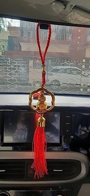 Evil Eye Wind Chime for Home & Office Wall Hanging for Home Protection | Car Hanging | Brings Positive Vibes & Removes Negative Energy | Turkish Evil Eye Wind Chimer Gold Circle Calabash Lou