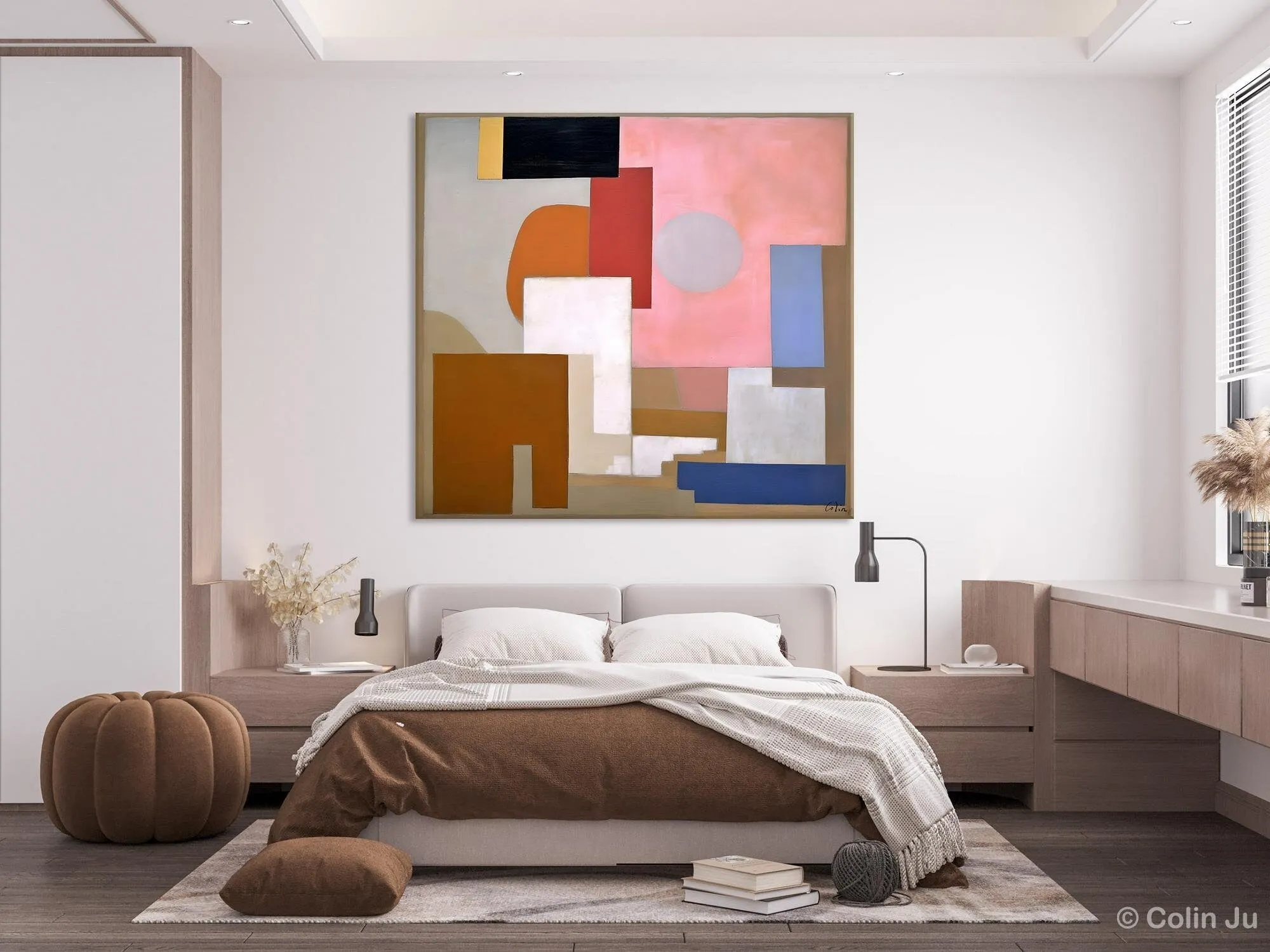Extra Large Canvas Paintings for Living Room, Original Modern Abstract Artwork, Geometric Modern Canvas Art, Abstract Wall Art for Sale
