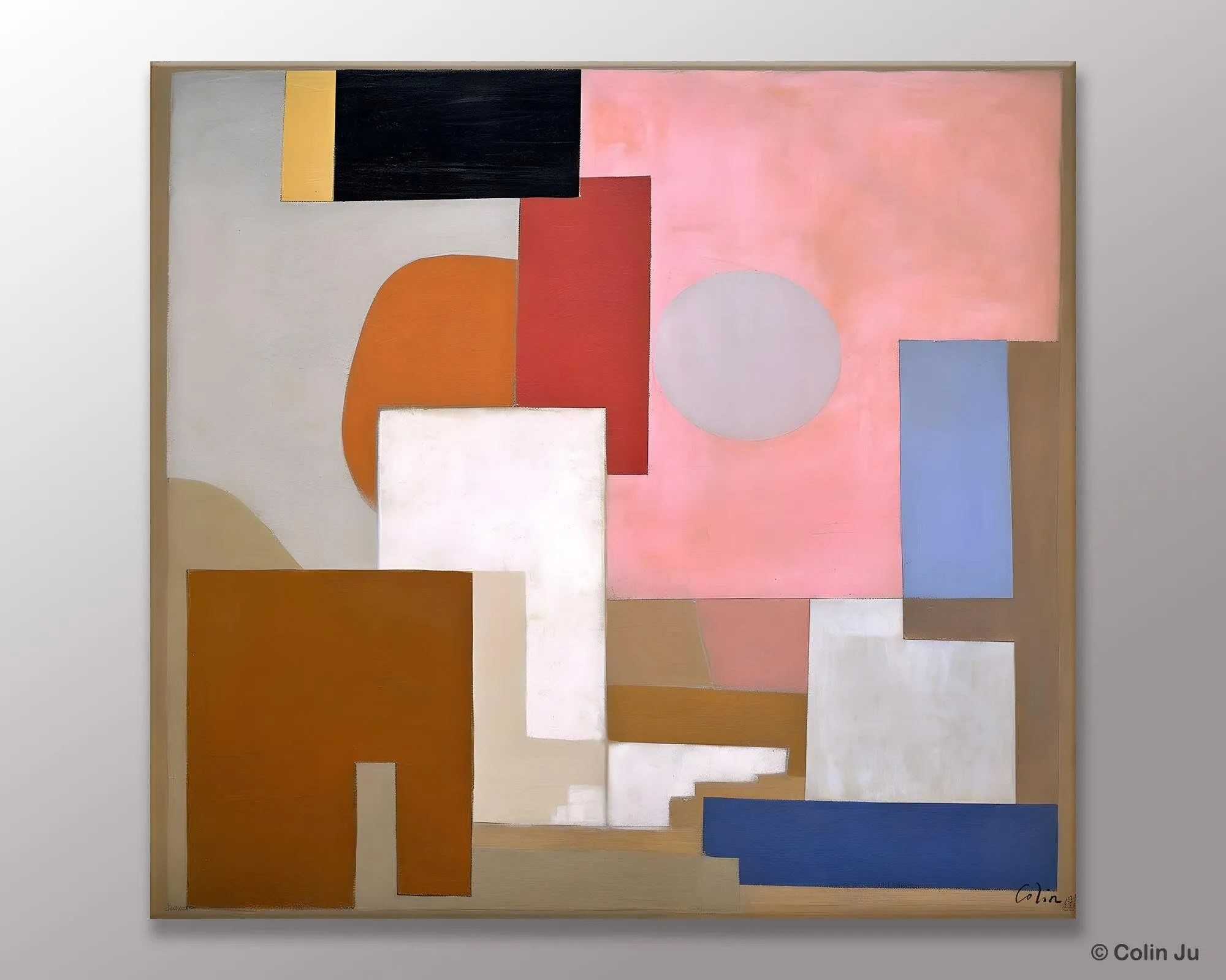 Extra Large Canvas Paintings for Living Room, Original Modern Abstract Artwork, Geometric Modern Canvas Art, Abstract Wall Art for Sale