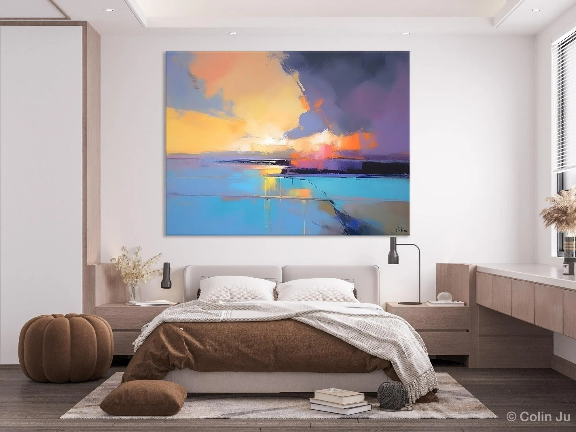 Extra Large Modern Wall Art Paintings, Acrylic Painting on Canvas, Landscape Paintings for Living Room, Original Landscape Abstract Painting