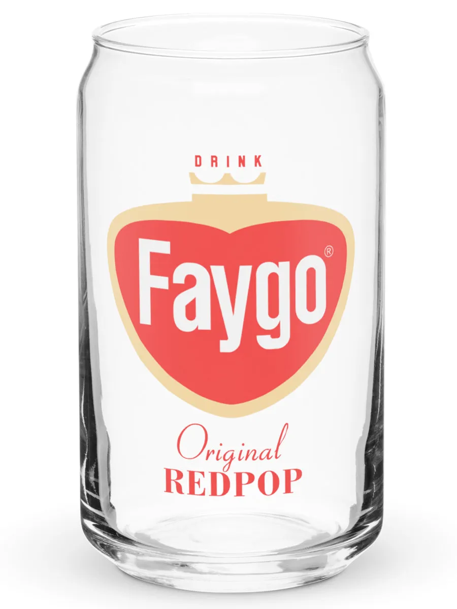 Faygo Retro Logo Can Glass - Red Pop 16 oz