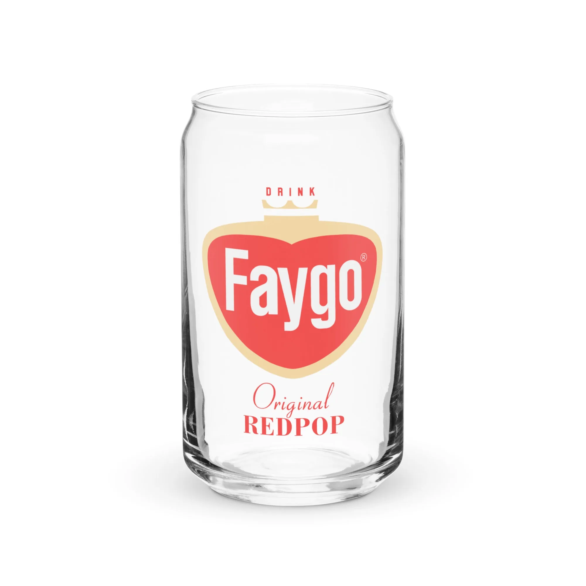 Faygo Retro Logo Can Glass - Red Pop 16 oz
