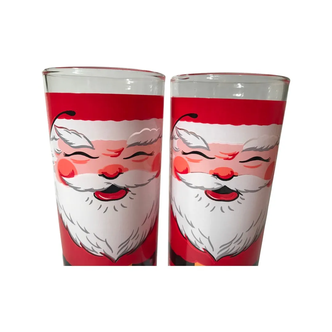 Georges Briard Signed Vintage Santa Tall Collins Glasses (Set of 2)