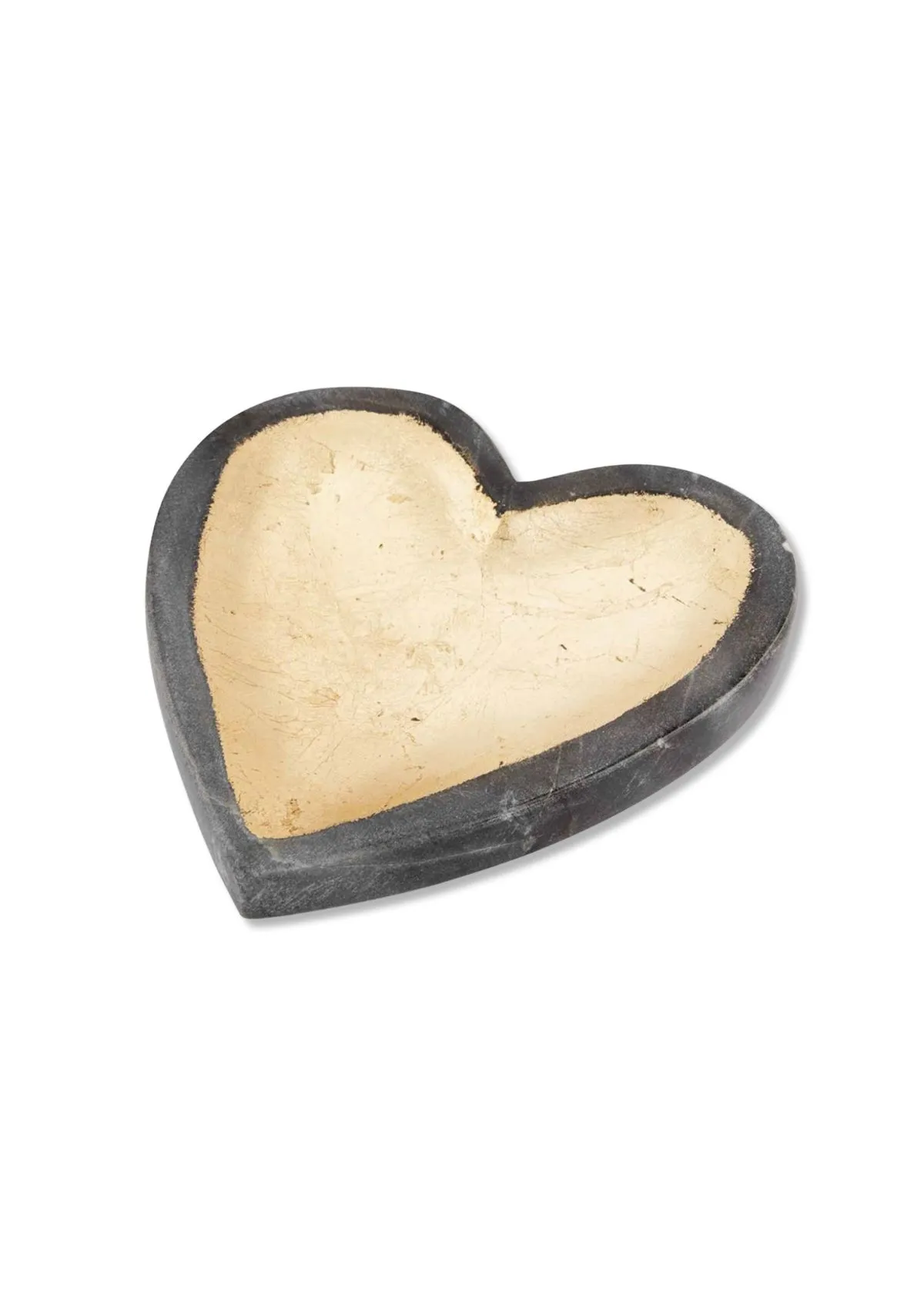Gold Foil Heart Trinket Dish with Grey Marble Edge