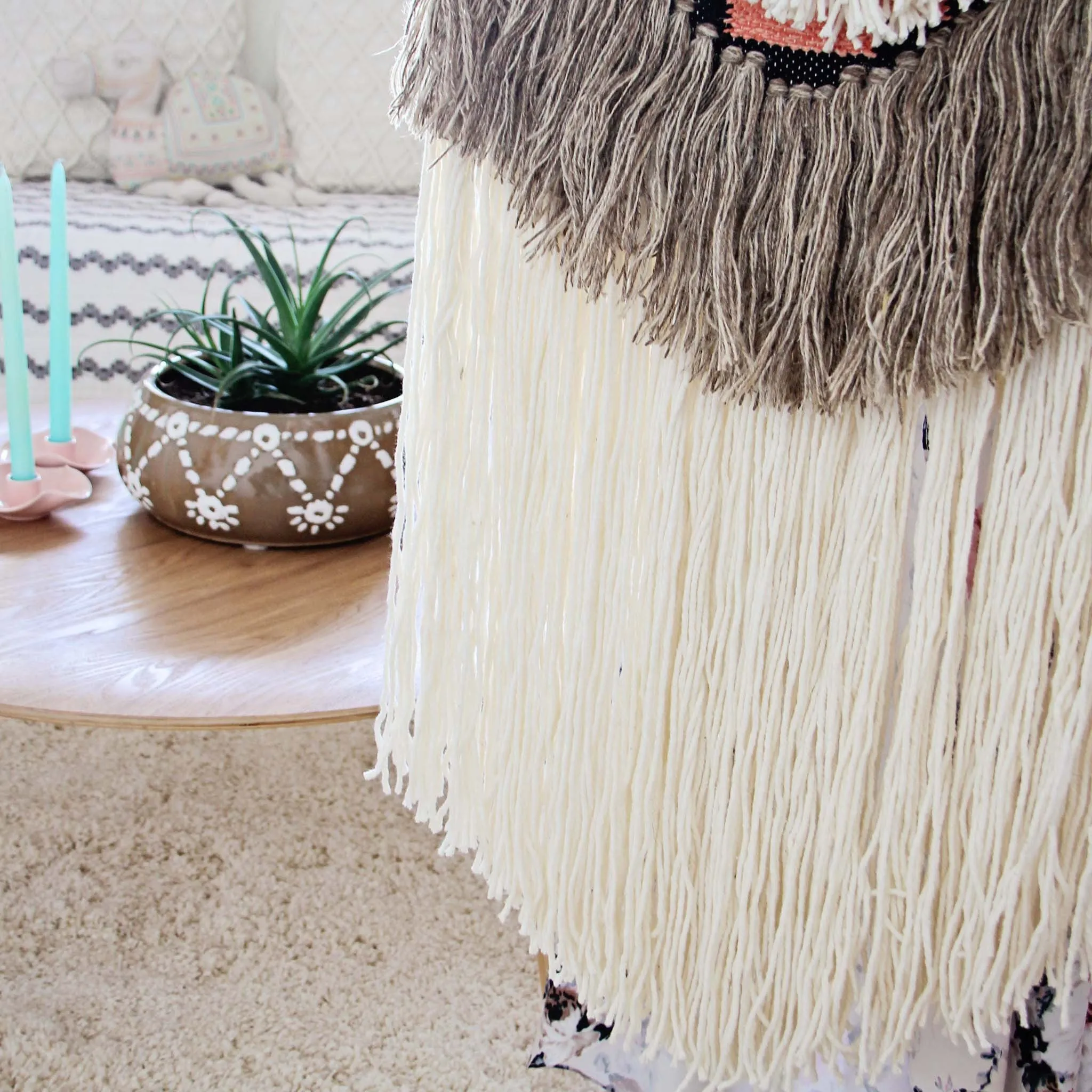 Hand-Woven Wall Hanging in Desert Rose