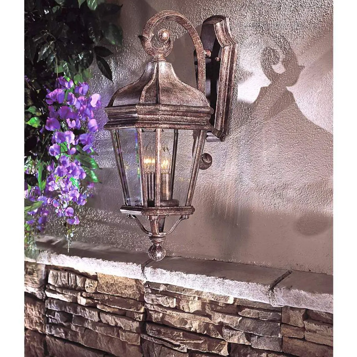 Harrison 21 in. 2 Lights Outdoor Wall Lantern Vintage Rust Finish
