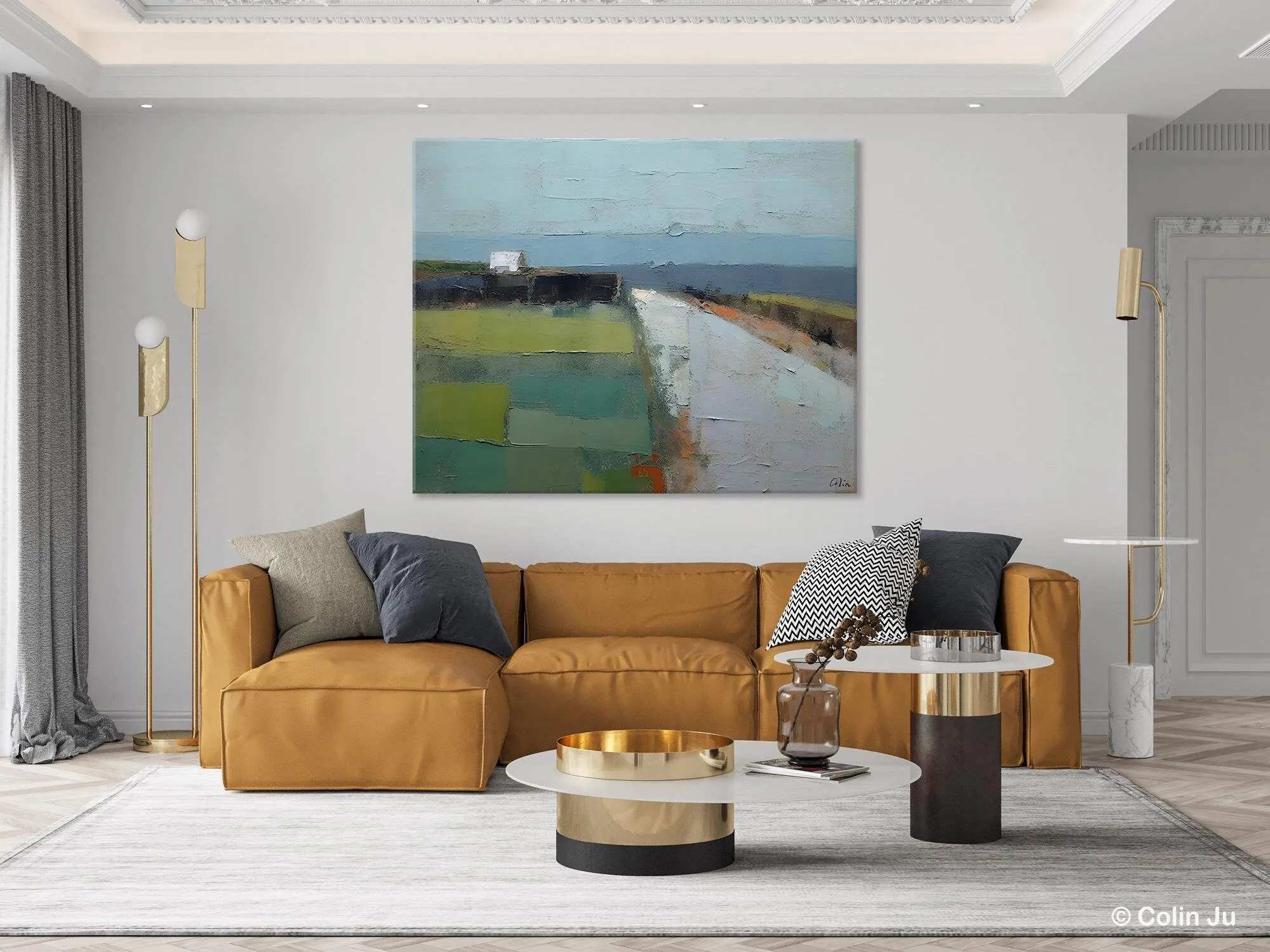 Heavy Texture Canvas Art, Abstract Landscape Paintings, Extra Large Canvas Painting for Living Room, Large Original Abstract Wall Art