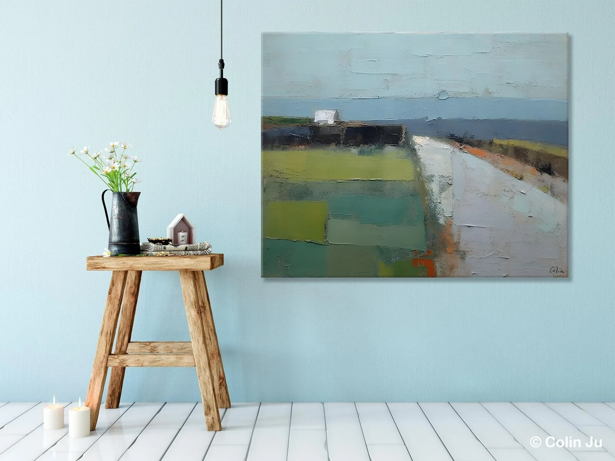 Heavy Texture Canvas Art, Abstract Landscape Paintings, Extra Large Canvas Painting for Living Room, Large Original Abstract Wall Art