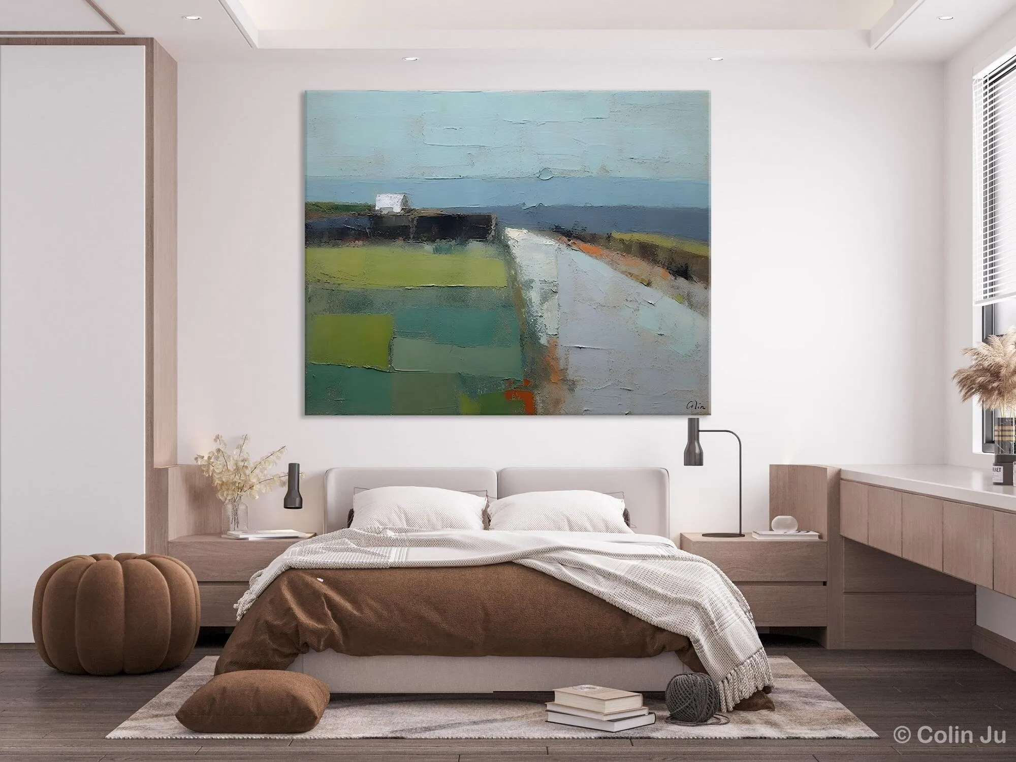 Heavy Texture Canvas Art, Abstract Landscape Paintings, Extra Large Canvas Painting for Living Room, Large Original Abstract Wall Art