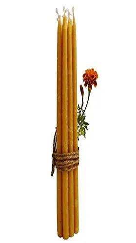 Holy Land Market Pure Beeswax Organic Hand Made Candles - Orthodox Church Candles from Jerusalem -  3/8 Inch Diameter