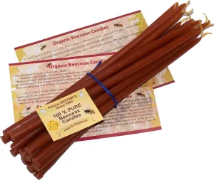 Holy Land Market Pure Beeswax Organic Hand Made Candles - Orthodox Church Candles from Jerusalem -  3/8 Inch Diameter