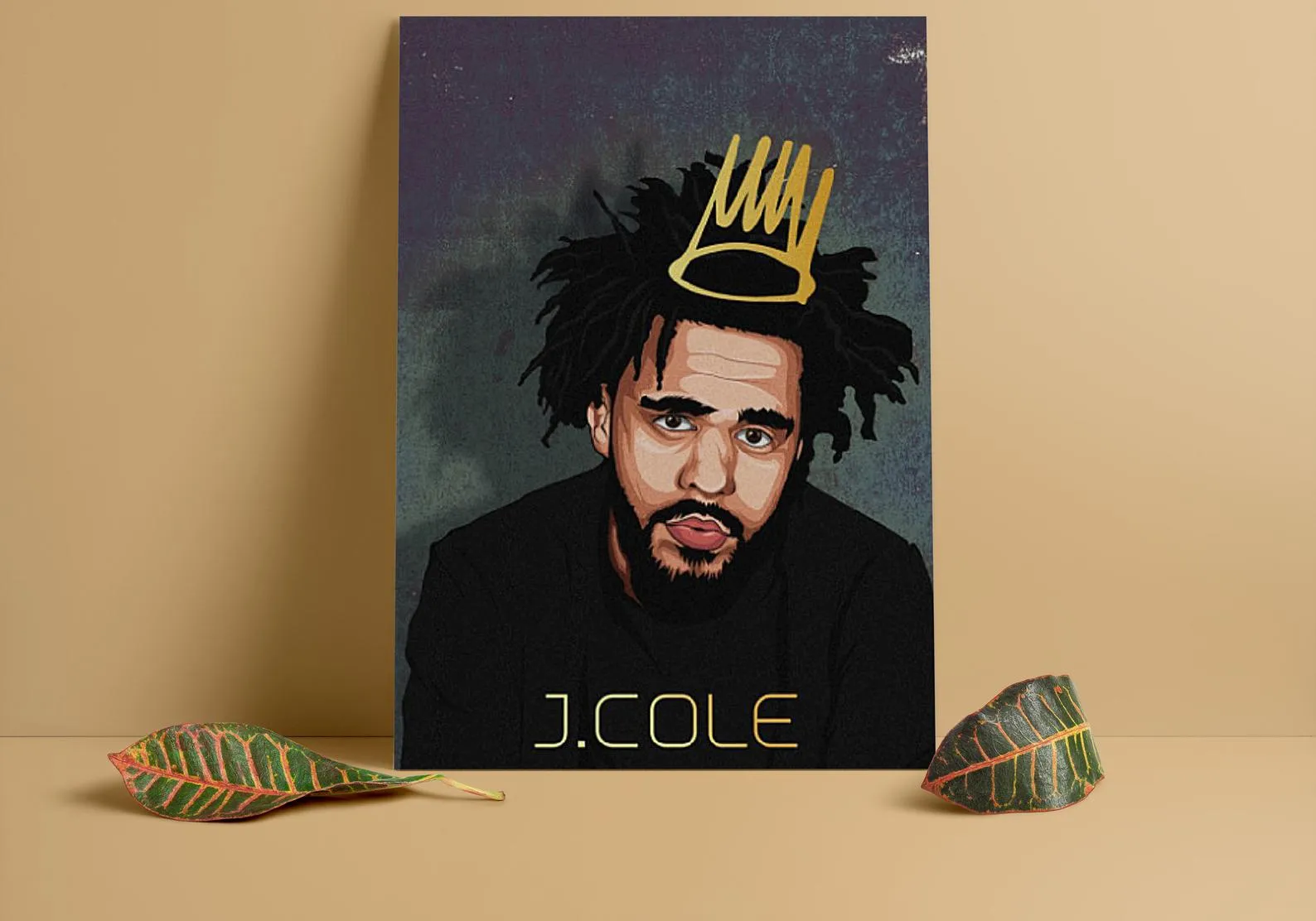 J Cole Custom Printing, Home Decor, Wall Hanging, Custom Canvas, J Cole Art, Rapper Print