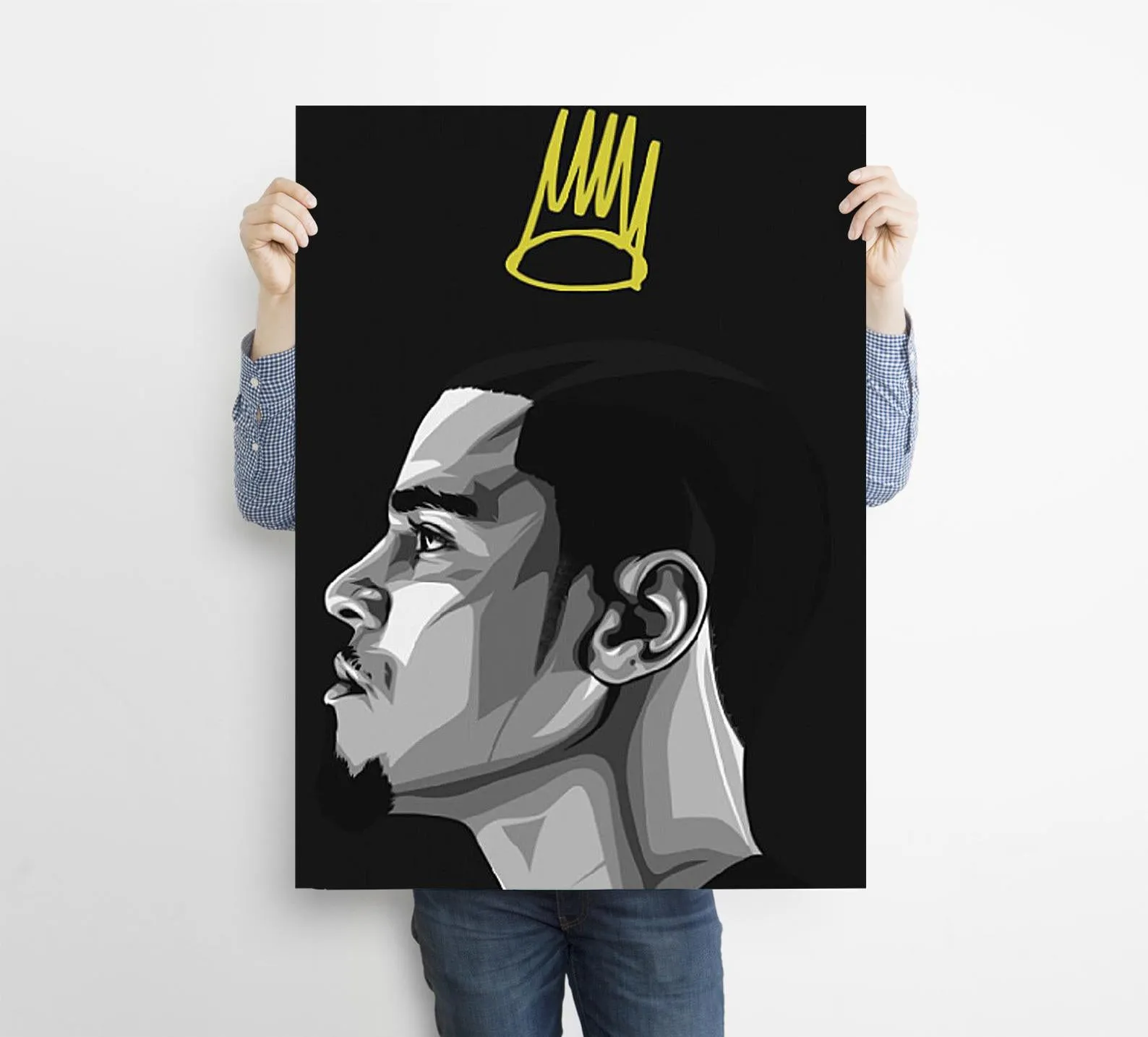J Cole Custom Printing, Home Decor, Wall Hanging, Custom Canvas, J Cole Art, Rapper Print