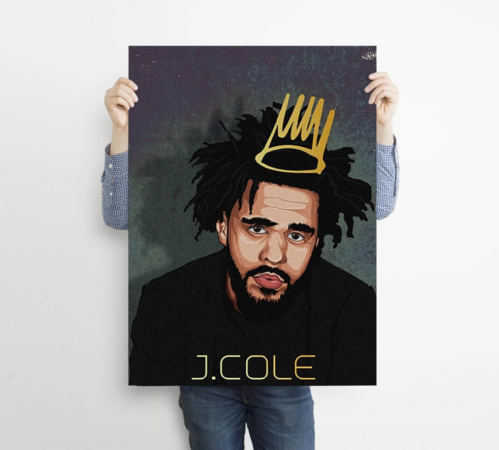 J Cole Custom Printing, Home Decor, Wall Hanging, Custom Canvas, J Cole Art, Rapper Print