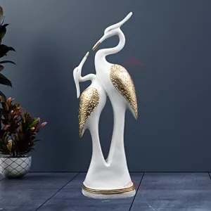 Jaipur ACE Paradise Pair of Kissing Swan Couple Statue Sculptures Showpieces Creative Abstract Design Art Figurine for Home Living Room Decorative Display (Kissing Swan White)