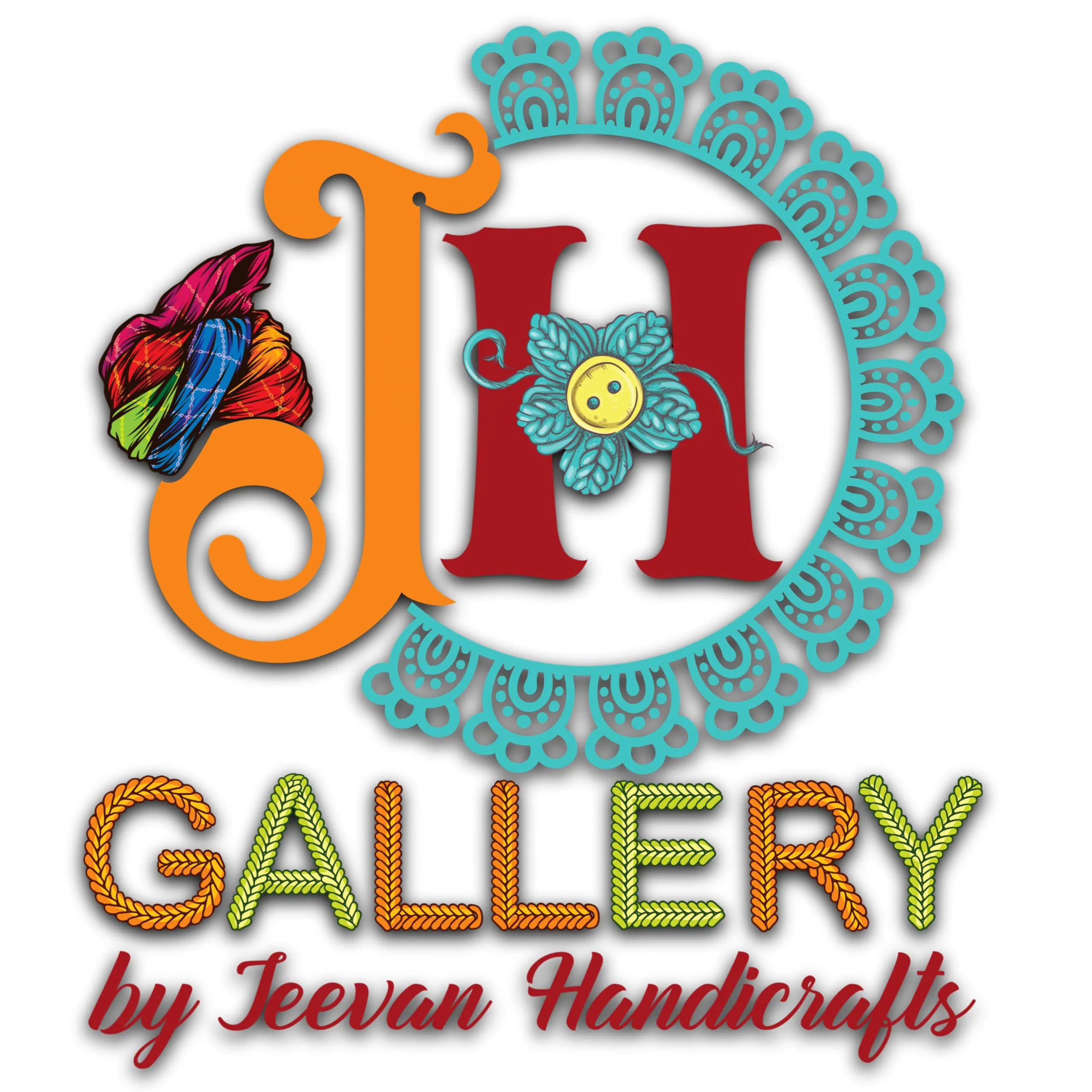 JH Gallery Handmade Handpainted Playing Dandia Couple Rajasthani Handicraft Wrought Iron Emboss Painted Decorative Showpiece Multicolor 12.5 Inch Height