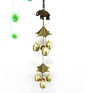 Jtku Handicraft Metal Wind Chimes for Home Balcony Garden Positive Energy, Home Decor Hanging Long Brass Bells Gifts for Loved Ones 6 Bells