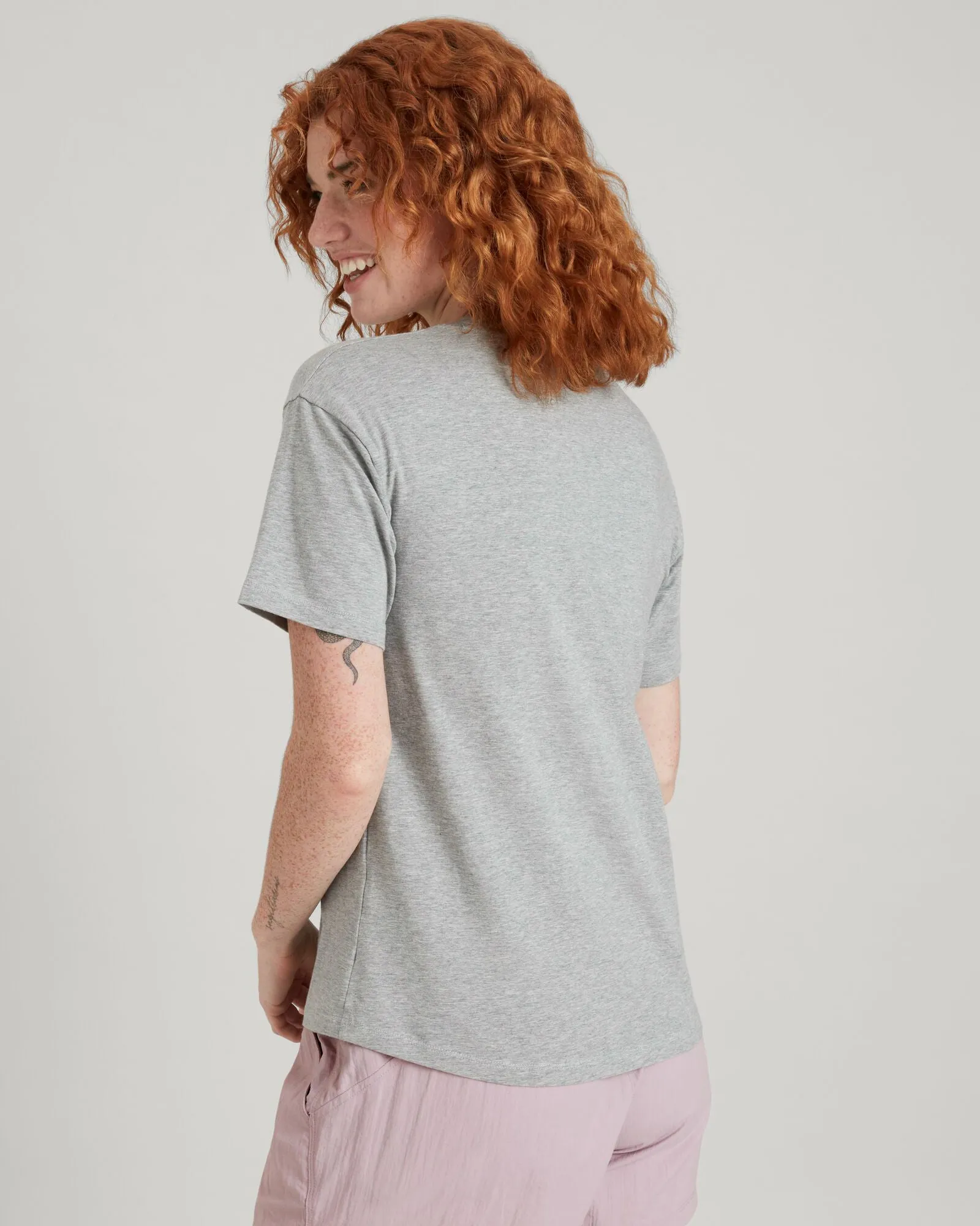 Kathmandu Logo Women's Short Sleeve T-shirt - Light Grey Marle