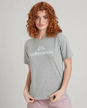 Kathmandu Logo Women's Short Sleeve T-shirt - Light Grey Marle