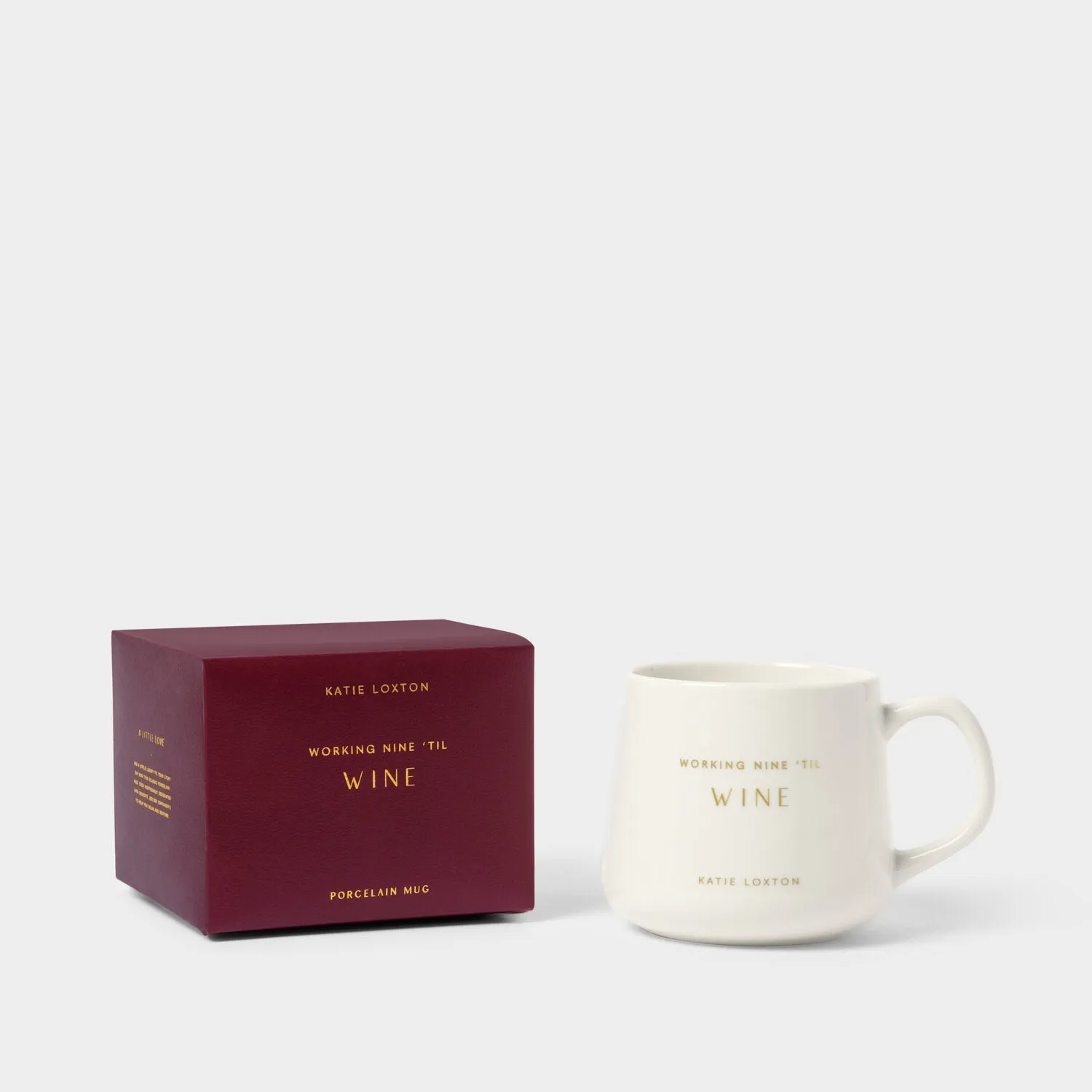 Katie Loxton 9cm White Porcelain 'Working Til Wine' Mug