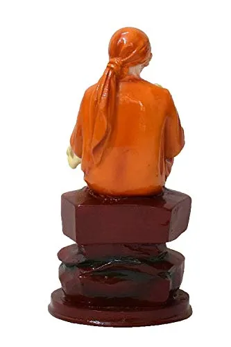 KRISHNAGALLERY1Polyresin Sai Baba Murti Statue Idol for Pooja Gifted Car Dashboard Idol Small Size 4 Inch (Antique)