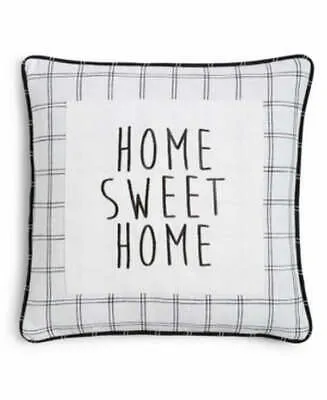 Lacourte Home Sweet Home 20X20 Square Decorative Pillow – White