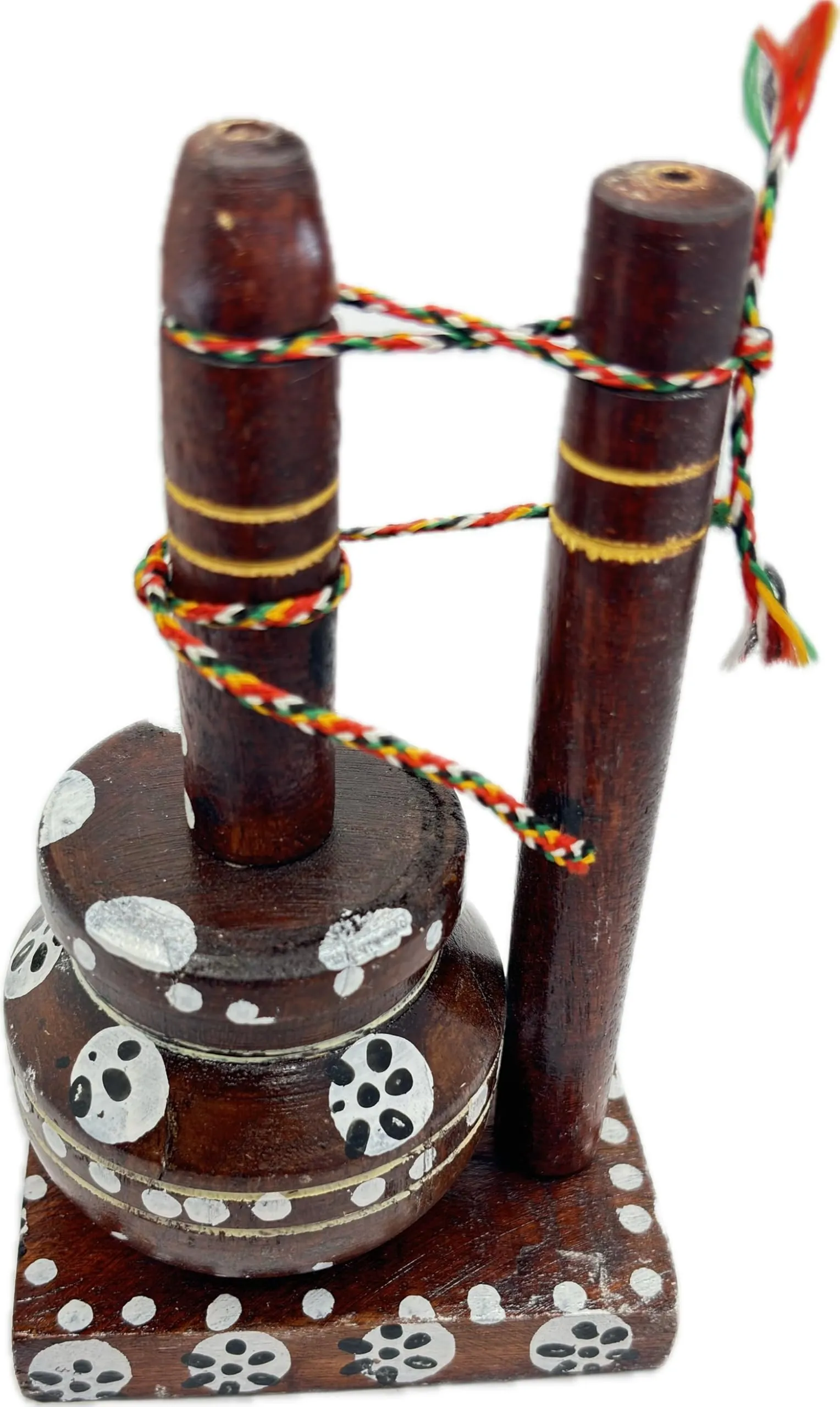 Laddu Gopal Wooden Makhan Madhani Handmade Decoration Item in Janmastami Decoration/Mandir/Beautiful Broun Colour Matki 6.6 Inch