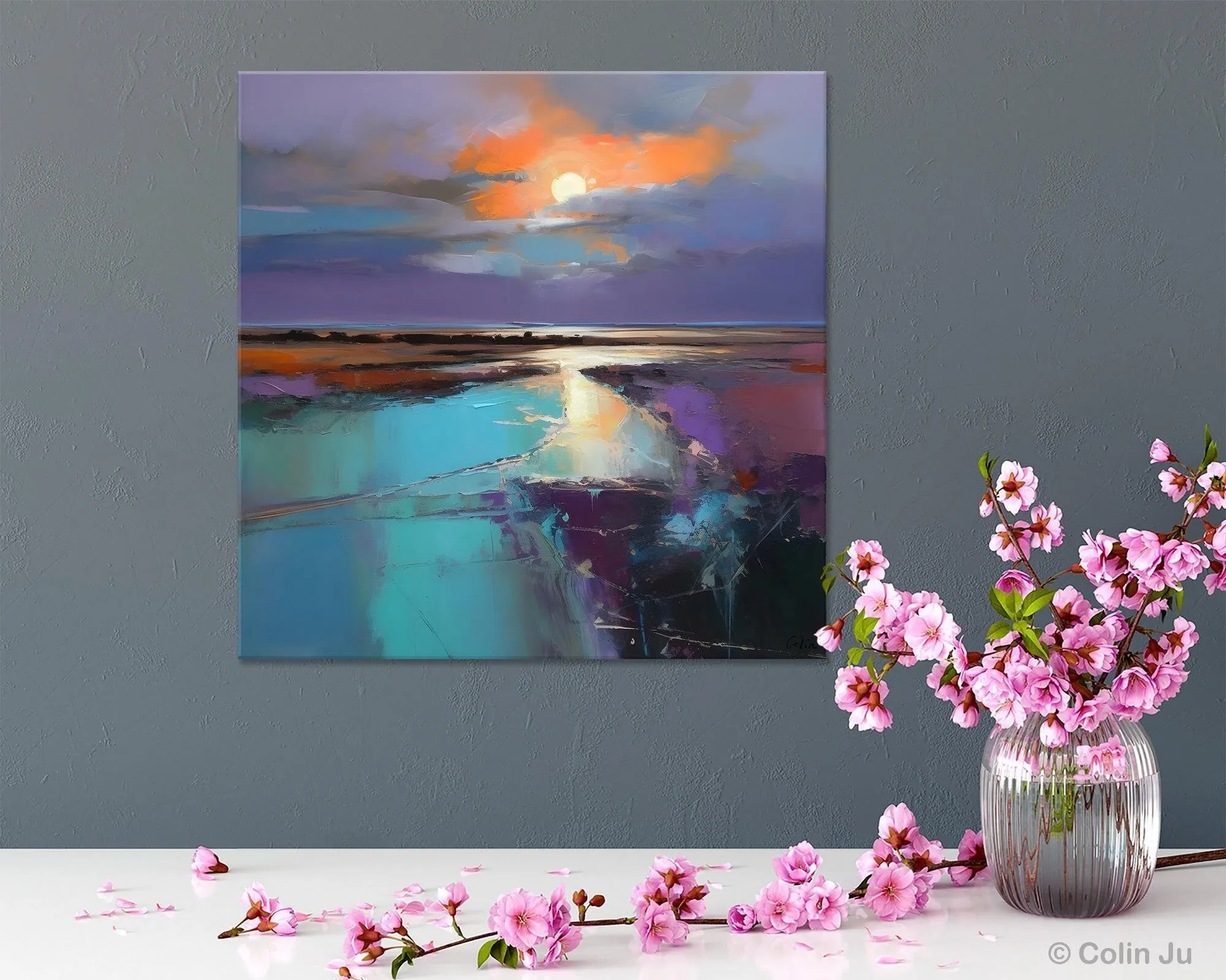 Landscape Acrylic Art, Original Abstract Art, Landscape Canvas Paintings, Hand Painted Canvas Art, Large Landscape Paintings for Living Room