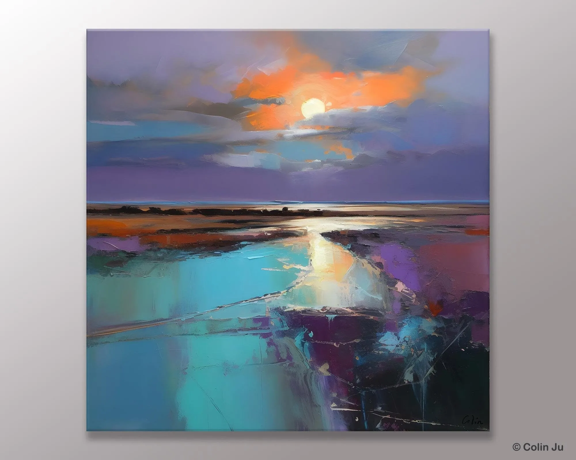 Landscape Acrylic Art, Original Abstract Art, Landscape Canvas Paintings, Hand Painted Canvas Art, Large Landscape Paintings for Living Room