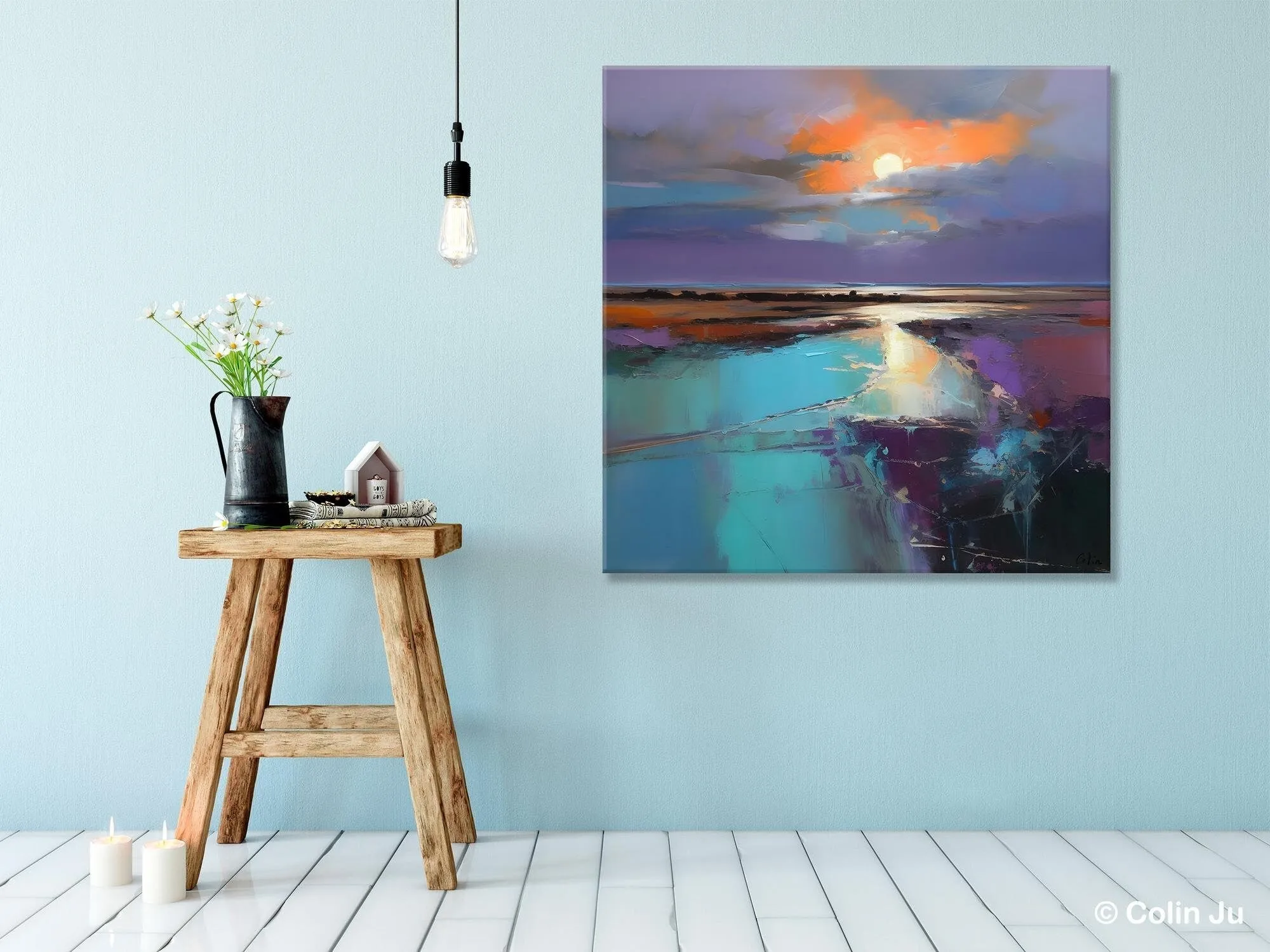 Landscape Acrylic Art, Original Abstract Art, Landscape Canvas Paintings, Hand Painted Canvas Art, Large Landscape Paintings for Living Room