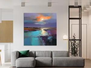 Landscape Acrylic Art, Original Abstract Art, Landscape Canvas Paintings, Hand Painted Canvas Art, Large Landscape Paintings for Living Room
