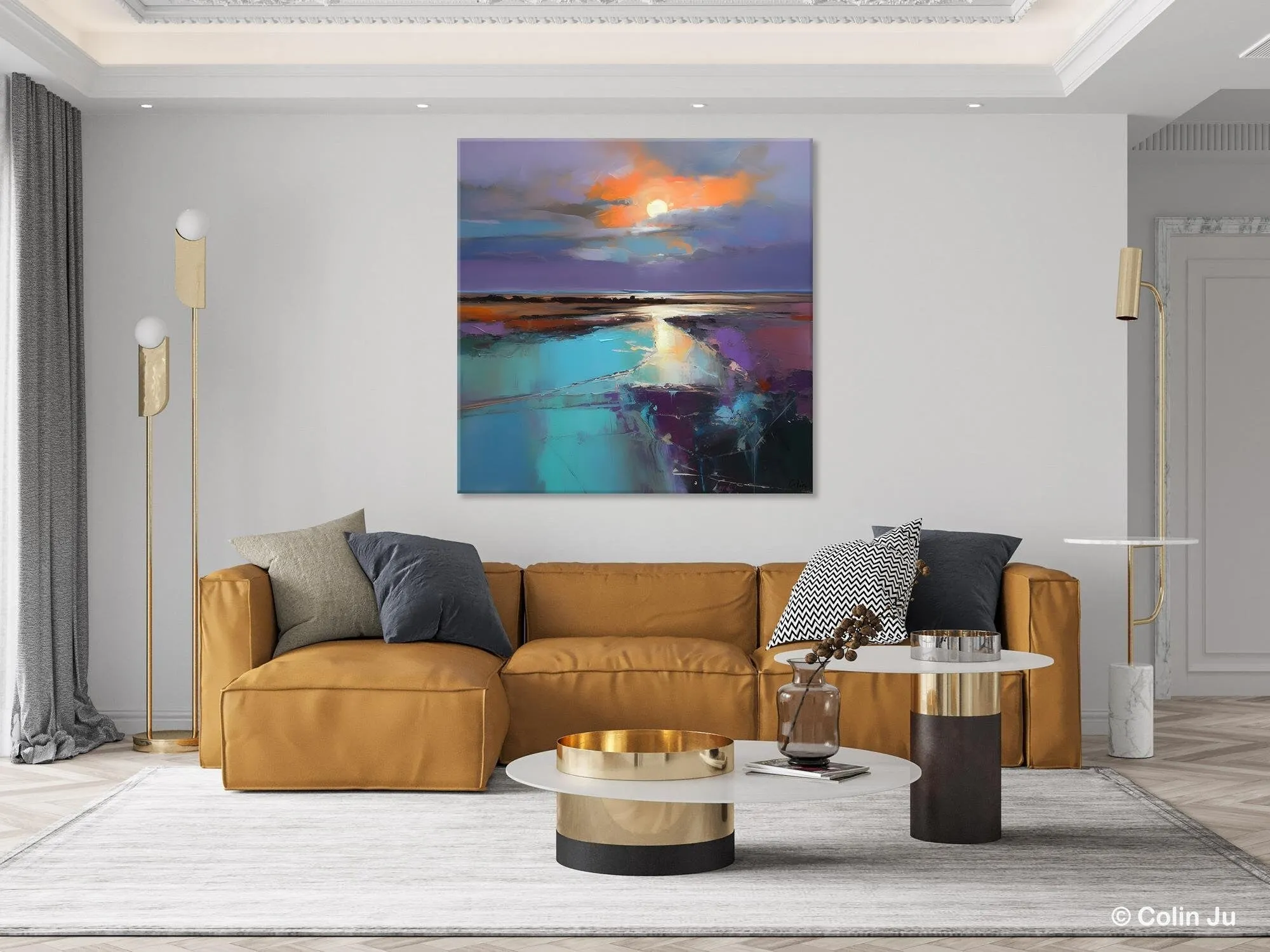 Landscape Acrylic Art, Original Abstract Art, Landscape Canvas Paintings, Hand Painted Canvas Art, Large Landscape Paintings for Living Room