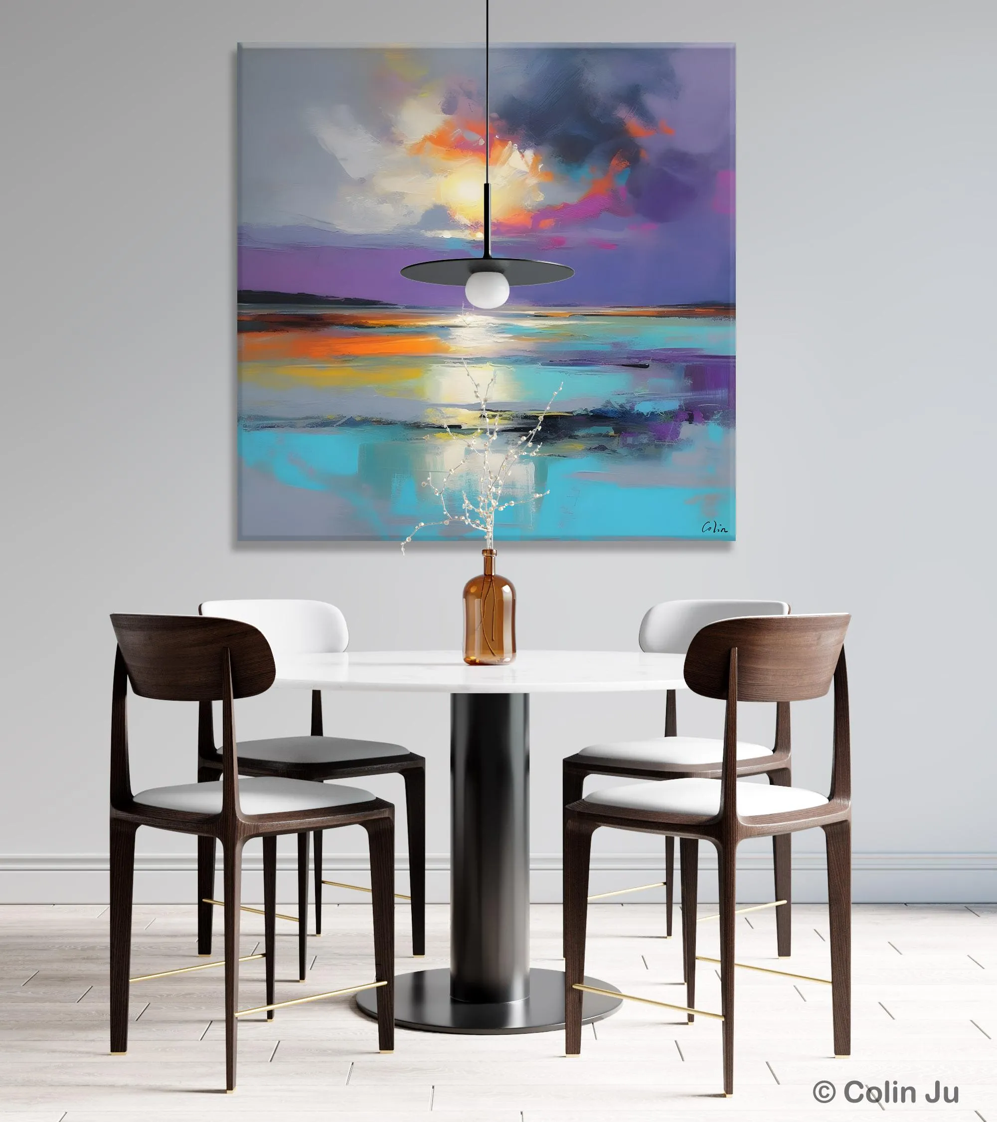 Large Abstract Painting for Living Room, Original Abstract Wall Art, Landscape Acrylic Art, Landscape Canvas Art, Hand Painted Canvas Art