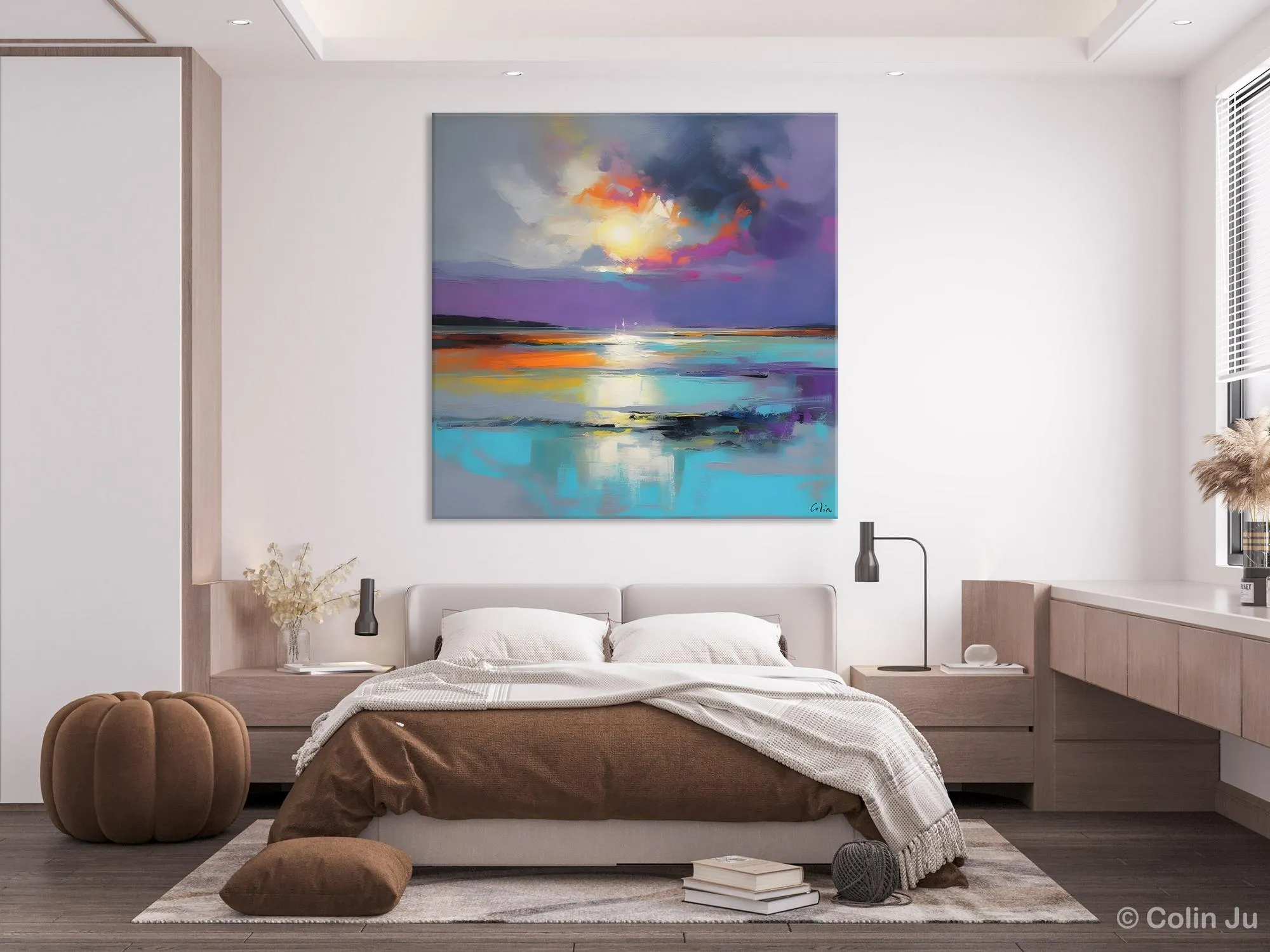 Large Abstract Painting for Living Room, Original Abstract Wall Art, Landscape Acrylic Art, Landscape Canvas Art, Hand Painted Canvas Art