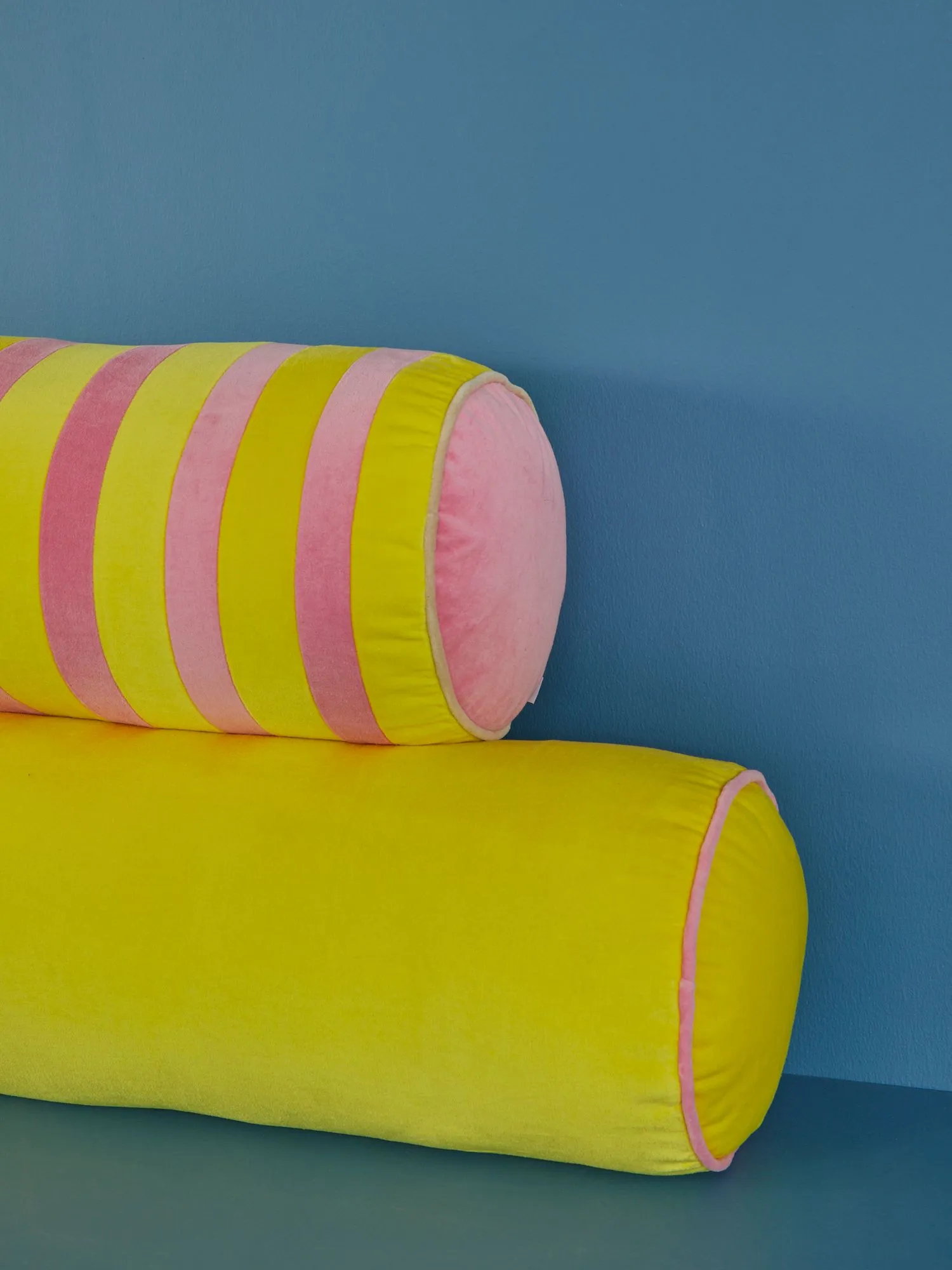 Large Velvet Cushion - Yellow