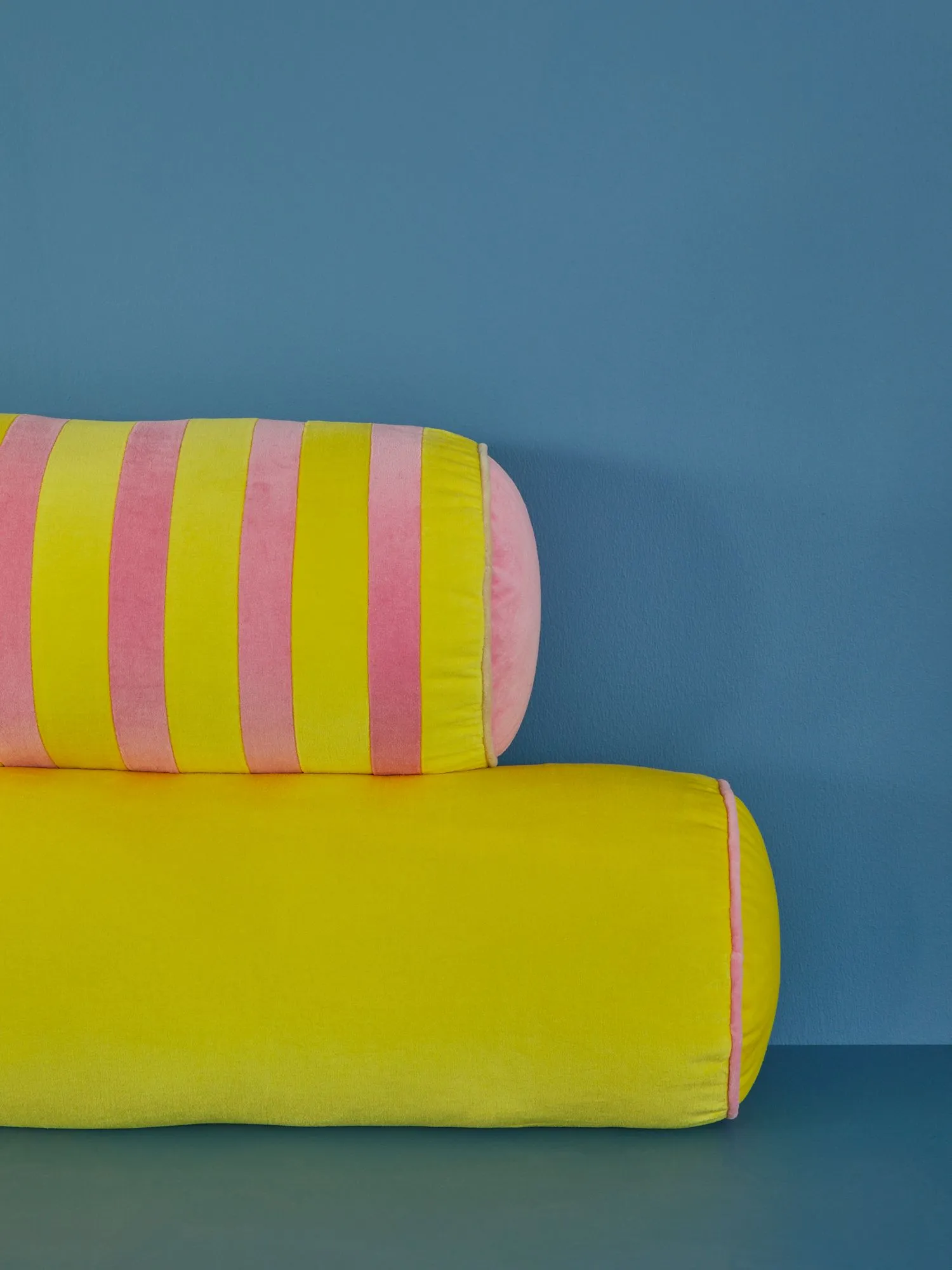 Large Velvet Cushion - Yellow