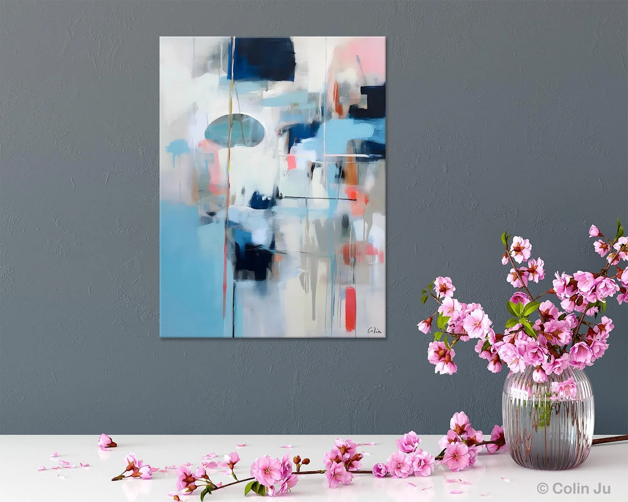 Large Wall Paintings for Bedroom, Contemporary Abstract Paintings on Canvas, Oversized Abstract Wall Art Paintings, Original Abstract Art