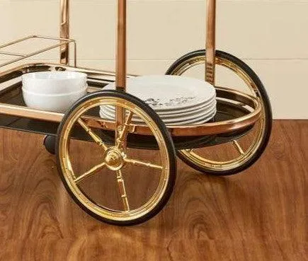 Latvia Gold Bar cart Trolley 2 Tier (Iron)